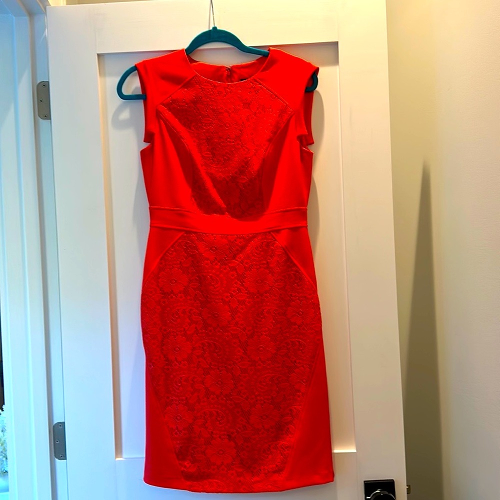 ADRIANNA PAPELL Strawberry Red Dress